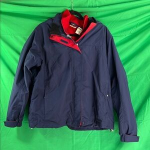 L.L. Bean Blue and Red Puffer Coat
